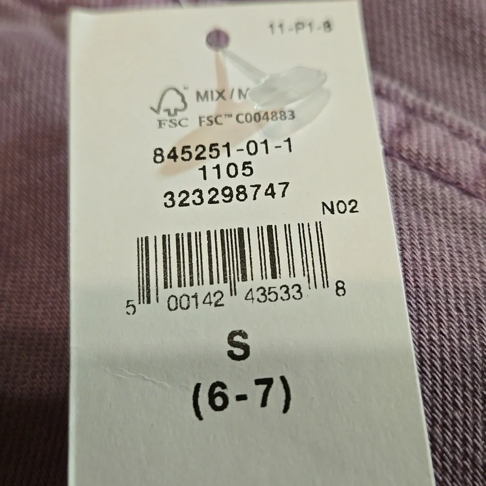 Gap Kids Purple Wide-Leg Twill Pants Drawstring Small 6-7